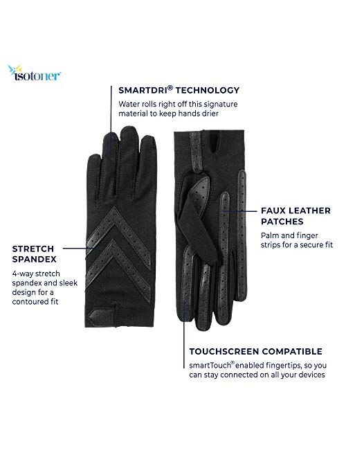 isotoner womens Spandex Shortie Touchscreen Gloves