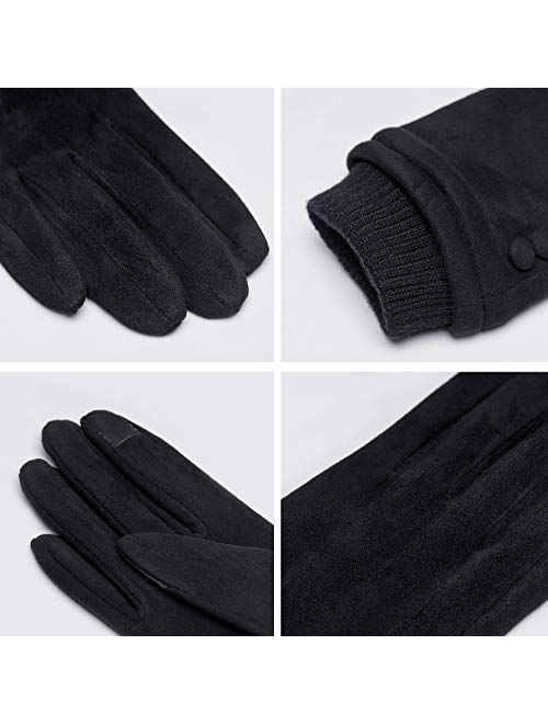 Womens Gloves Winter Touch Screen Texting Phone Windproof Gloves for Women Fleece Lined Thick Warm Gloves