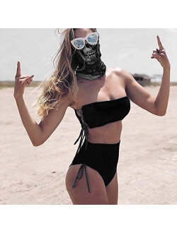 WXAN New!! 3PCS Women Push-Up Padded Mask Swimsuit Trikini Swimwear Top Thong Bikini Set