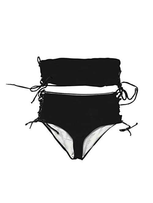 WXAN New!! 3PCS Women Push-Up Padded Mask Swimsuit Trikini Swimwear Top Thong Bikini Set