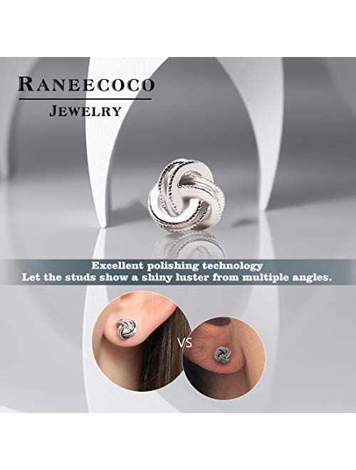 Gold Plated Sterling Silver Studs Love Knot Earrings For Women | Hypoallergenic & Nickle Free Jewelry for Sensitive Ears