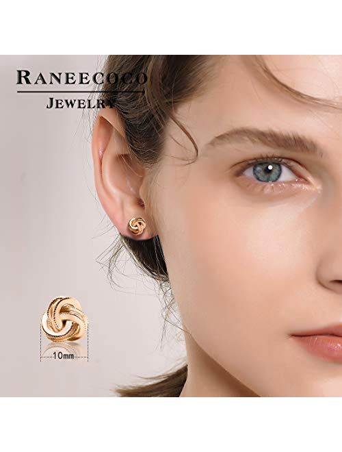 Gold Plated Sterling Silver Studs Love Knot Earrings For Women | Hypoallergenic & Nickle Free Jewelry for Sensitive Ears