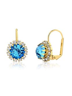 Brazel 18K Gold & Silver Tone Crystal Flower Earrings Made with Swarovski Elements