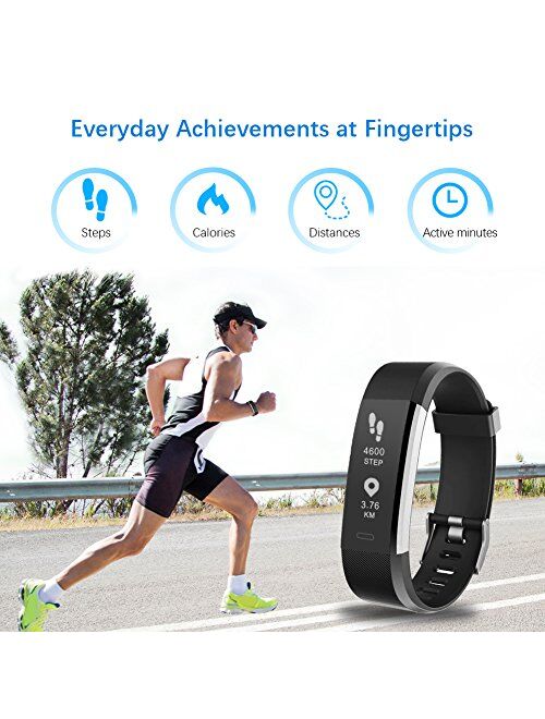LETSCOM Fitness Tracker HR, Activity Tracker Watch with Heart Rate Monitor, IP67 Waterproof Smart Bracelet with Step Counter, Calorie Counter, Pedometer Watch for Women a