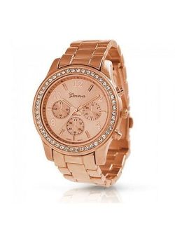 Bling Jewelry Plated Classic Round CZ Ladies Watch