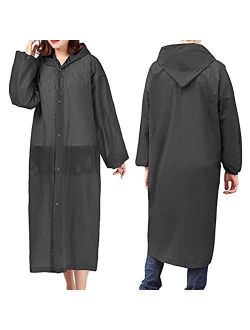 Rain Ponchos For Women Men Adults (2 Pack) Reusable Portable Rain Coat Jacket