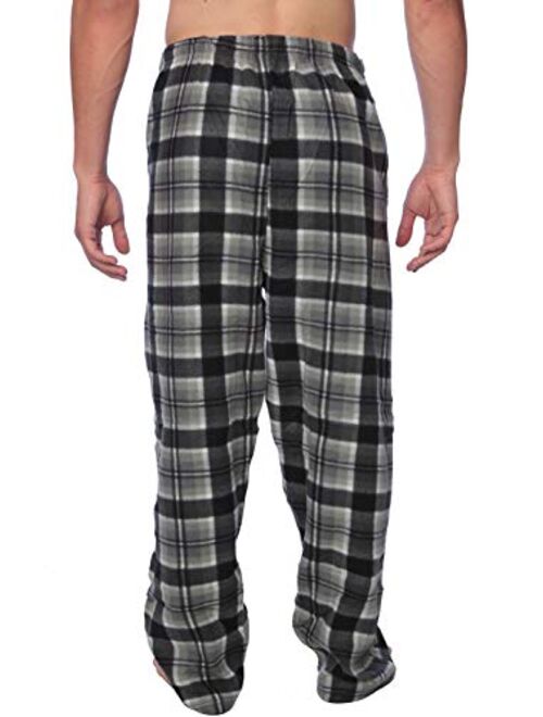 Active Club Men's PJ Pajama Fleece Lounge Plaid Bottoms Pants Microfleece (Single or 3 Pack), 12 Colors