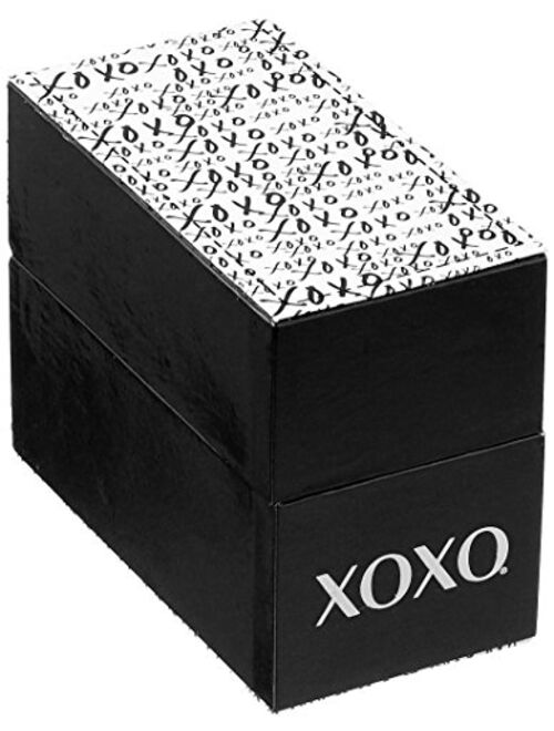 XOXO Women's Analog Watch with Gold-Tone Case, Crystal-Inset Bezel, Fold-Over Clasp - Official XOXO Woman's Gold and Rose Gold Watch, Two-Tone Chain Link Strap - Model: X