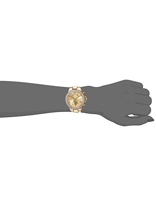 U.S. Polo Assn. Women's Gold-Tone Analog-Quartz Watch with Alloy Strap, 8 (Model: USC40032AZ)
