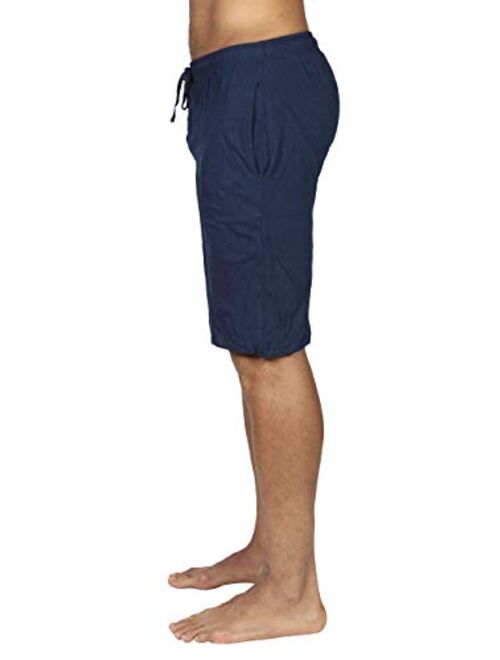 Real Essentials 3 Pack:Mens 100% Cotton Ultra-Soft Knit Sleep Shorts & Lounge Wear