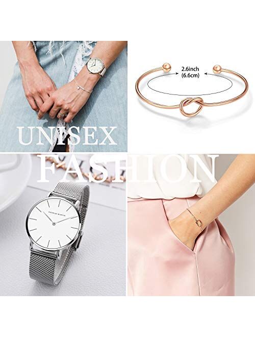 Women's Analog Quartz Rose Gold Watch with Stainless Steel Mesh Strap Ladies Watch Simple and Elegant with Bracelet
