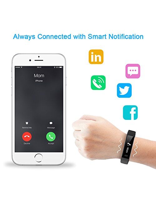 LETSCOM Fitness Tracker with Heart Rate Monitor, Slim Sports Activity Tracker Watch, Waterproof Pedometer Watch with Sleep Monitor, Step Tracker for Kids, Women, and Men