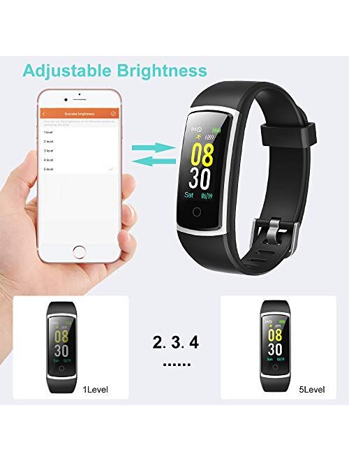YAMAY Fitness Tracker with Blood Pressure Monitor Heart Rate Monitor,IP68 Waterproof Activity Tracker 14 Mode Smart Watch with Step Counter Sleep Tracker,Fitness Watch fo