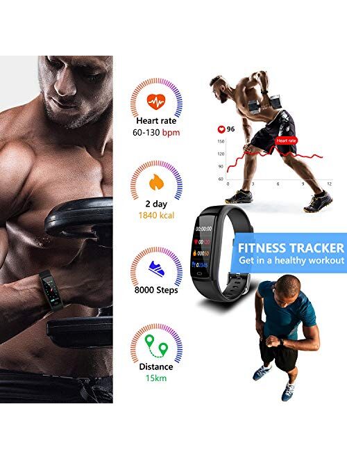 Mgaolo Fitness Tracker,Activity Health Tracker Waterproof Smart Watch Wristband with Blood Pressure Heart Rate Sleep Monitor Pedometer Step Calorie Counter for Android an