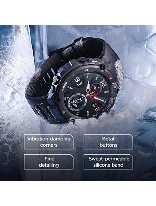 Amazfit T-Rex Smartwatch, Military Standard Certified, Tough Body, GPS, 20-Day Battery Life, 1.3'' AMOLED Display, Water Resistant, 14-Sports Modes