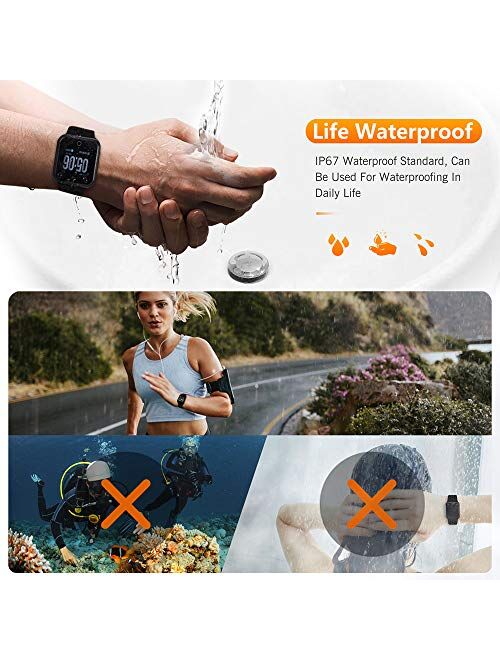WAFA Fitness Tracker with Heart Rate Blood Pressure Monitor, Waterproof Fitness Watch, Bluetooth Smart Watch with Sleep Sports Data Monitor GPS Activity Tracker Pedometer