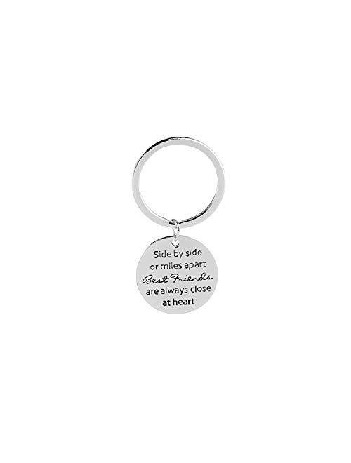 WillowswayW Round Key Ring Always Remember You Are Braver Pendant Inspirational Keychain