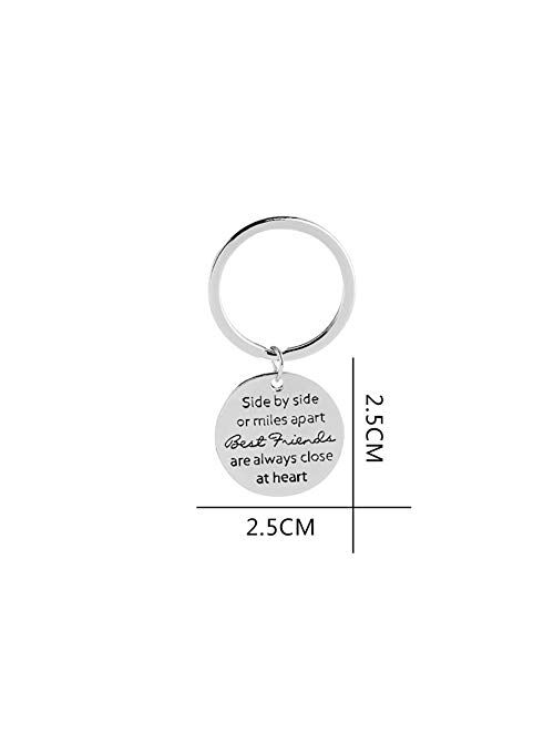 WillowswayW Round Key Ring Always Remember You Are Braver Pendant Inspirational Keychain