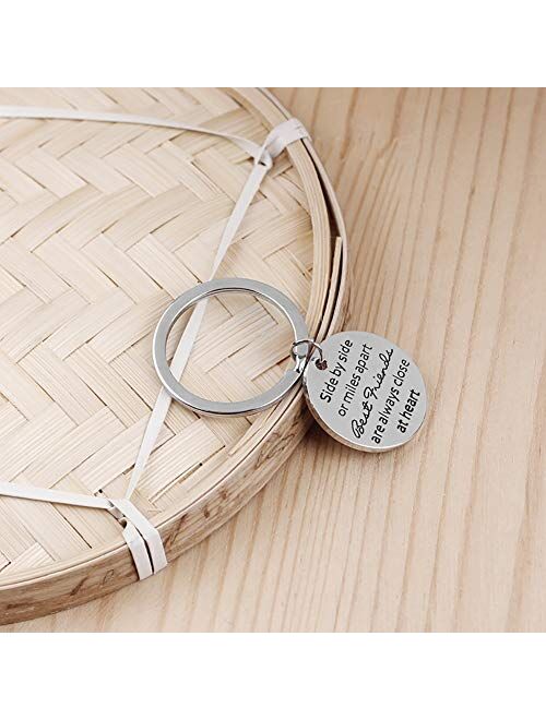 WillowswayW Round Key Ring Always Remember You Are Braver Pendant Inspirational Keychain