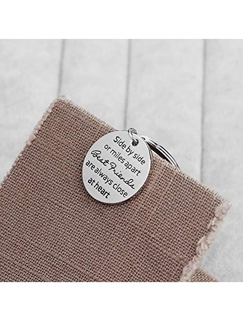 WillowswayW Round Key Ring Always Remember You Are Braver Pendant Inspirational Keychain