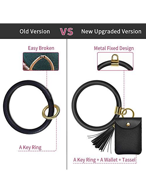Doormoon Keychain Bracelet, Tassel Key Chain Wristlet Ring Circle Bangle