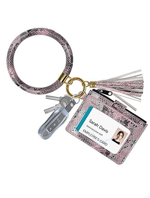 Doormoon Keychain Bracelet, Tassel Key Chain Wristlet Ring Circle Bangle