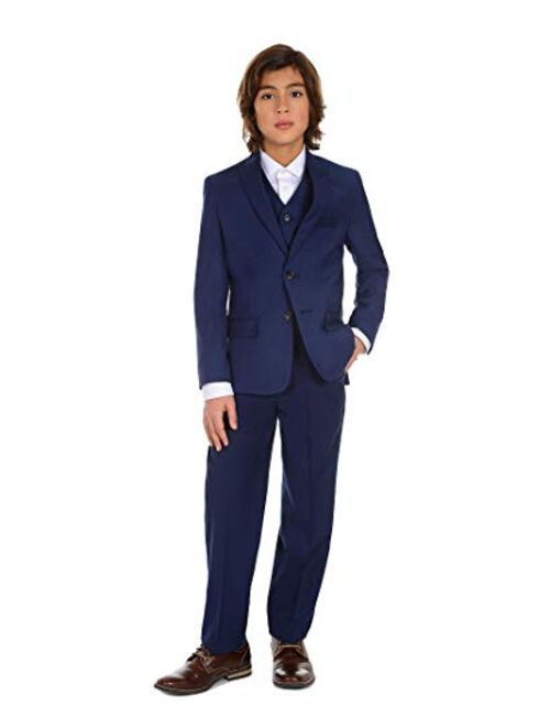 Calvin Klein Boys' Flat Front Suit Dress Pant