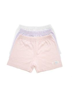 UndieShorts Girls Lavender, White, Pink 3 Pack Undershorts, Playground Athletic Bike Shorts for Under Dresses