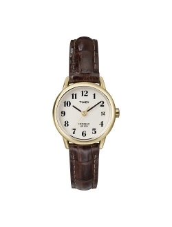 Women Quartz Easy Reader Watch with Analogue Display and Leather Strap