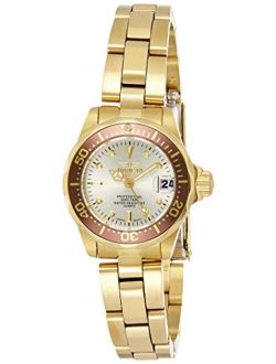 Women's Pro Diver 23.5mm Gold Tone Stainless Steel Quartz Watch, Gold (Model: 12527)