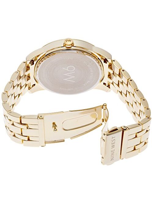 Nine West Women's NW/1578CHGB Champagne Dial Gold-Tone Bracelet Watch
