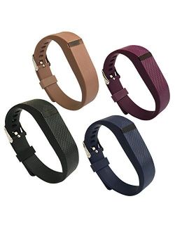 4PCS Fitbit Flex Band,Silicone Replacement Wristband for Fitbit Flex Bracelet Sport Bands with Metal Watch Band Buckle Large/Small