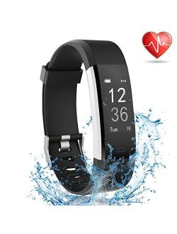 Lattie Fitness Tracker with Heart Rate Monitor, Smart Watch Activity Tracker Pedometer Sports Bracelet with Sleep Monitor Step Calorie Counter Wristband for Android and i