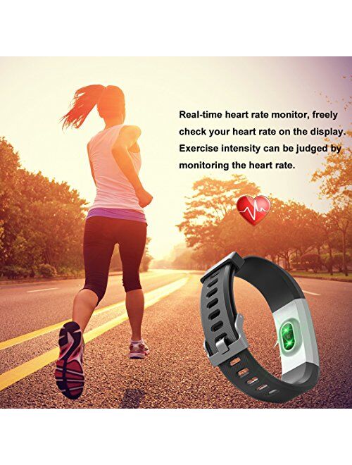 Lattie Fitness Tracker with Heart Rate Monitor, Smart Watch Activity Tracker Pedometer Sports Bracelet with Sleep Monitor Step Calorie Counter Wristband for Android and i