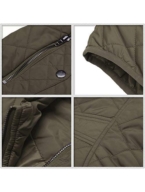 MISS MOLY Women Lightweight Quilted Padded Puffer Vest/Jacket Stand Collar Zip Up Winter Outwear