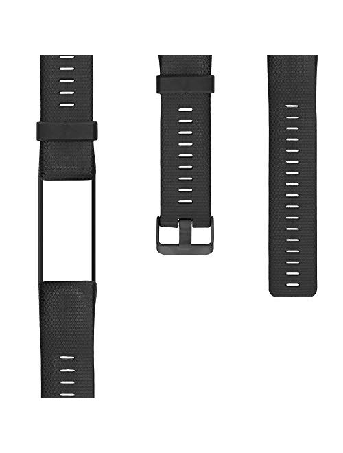 kwmobile Silicone Watch Strap Compatible with Polar A360 / A370 - Fitness Tracker Band with Clasp - Black