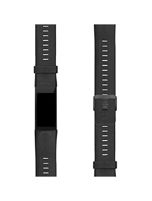 kwmobile Silicone Watch Strap Compatible with Polar A360 / A370 - Fitness Tracker Band with Clasp - Black