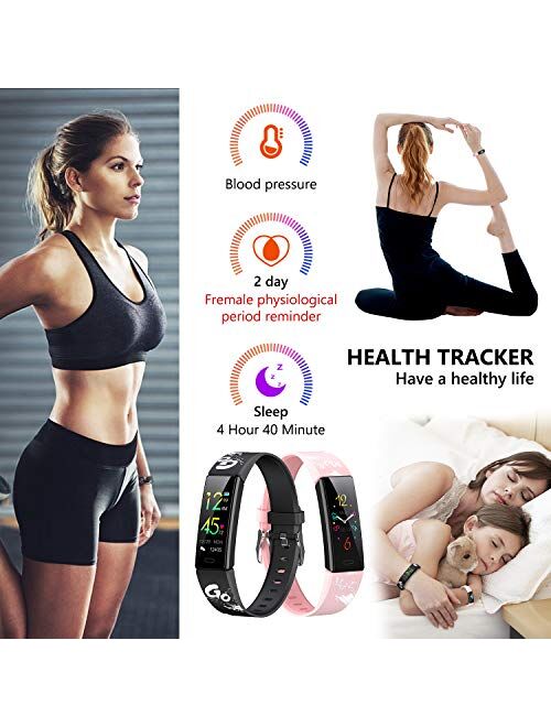 Mgaolo Slim Fitness Tracker for Kids Women,IP68 Waterproof Activity Tracker with Blood Pressure Heart Rate Sleep Monitor,11 Sport Modes Health Smart Watch with Pedometer 