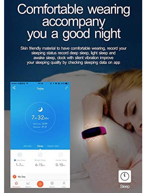 MICROTELLA Fitness Tracker, Activity Watch Waterproof, Smart Band with Step Counter, Sleep Watch, Calorie Counter Watch, Fitness Tracker HR, Smart Fit Bit Band for Androi