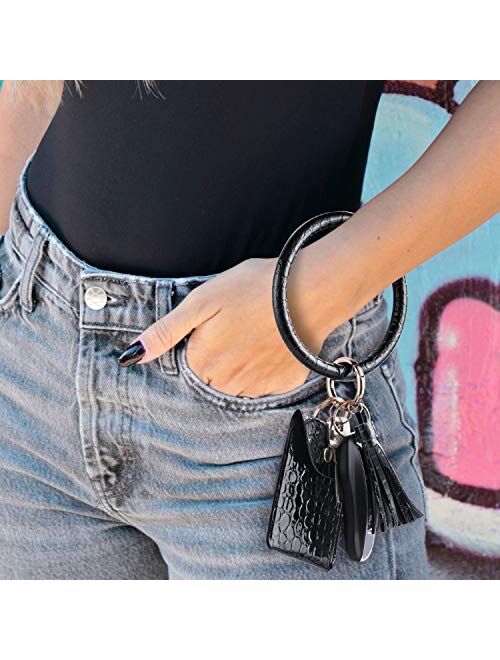 Adorve Key Chain Ring Bracelets Card Holder - Keychain Wallet Bangle Wristlet Women