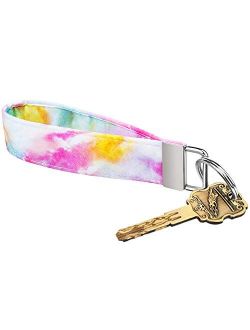Celokiy Floral Sunflower Keychain Wristlet Bracelet, 100% Fabric Key Chains Women