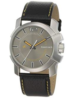 Fastrack Men's Casual Wrist Watch with Analog Function, Quartz Mineral Glass, Water Resistant with Silver Metal Strap/Leather Strap
