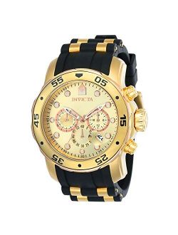 Men's 17884 Pro Diver 18k Gold Ion-Plated Stainless Steel Chronograph Watch