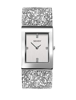 Seksy Women's Swarovski Crystal Bracelet Watch Made with Swarovski Crystals on Strap, Water Resistant, Adjustable