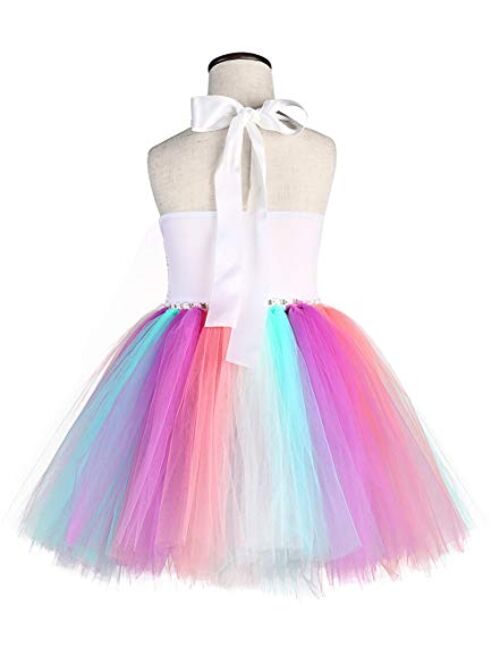 Tutu Dreams Sequin Unicorn Dress for Girls 1-10Y with Headband Birthday Party Winter Recital Dance Dresses