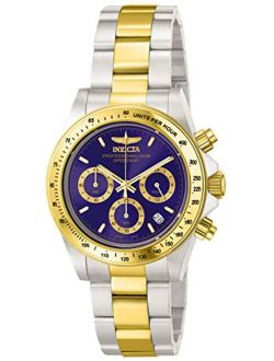 Men's Speedway Two Tone Stainless Steel Chronograph Quartz Watch, Two Tone/Blue (Model: 3644)