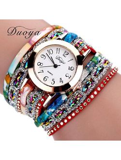 Hunputa 2016 New Watches Women Flower Popular Quartz Watch Luxury Bracelet Women Dress Lady Gift Flower Gemstone Wristwatch