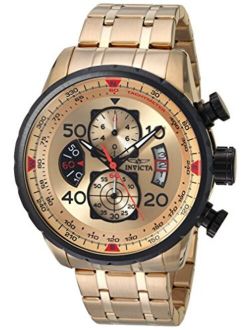 Men's 17205 AVIATOR 18k Gold Ion-Plated Watch