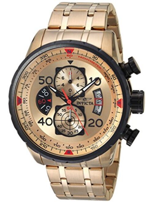 Invicta Men's 17205 AVIATOR 18k Gold Ion-Plated Watch