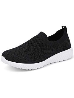 LANCROP Women's Sock Walking Shoes - Comfortable Mesh Slip on Easy Sneakers